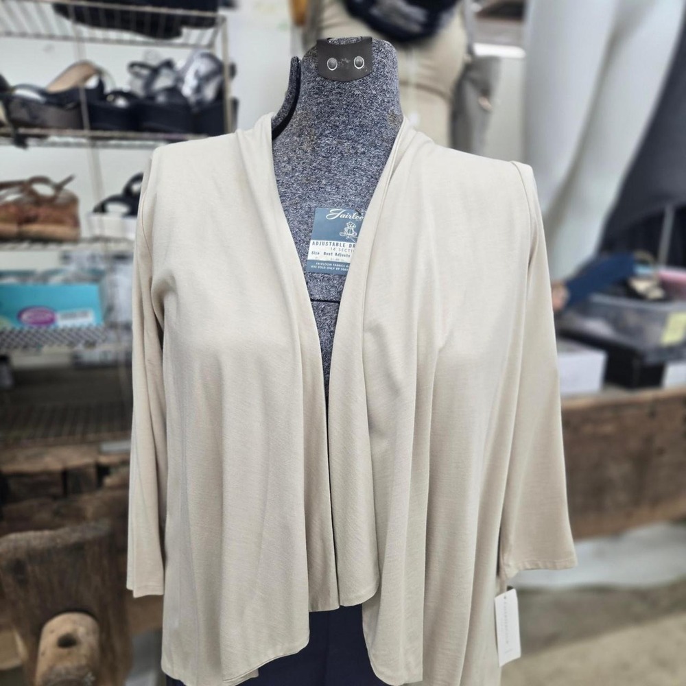 Woman's Cream Colored Charter Club Cardigan with 3/4 Sleeve